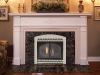 White and Marble Prairie Village Fireplace